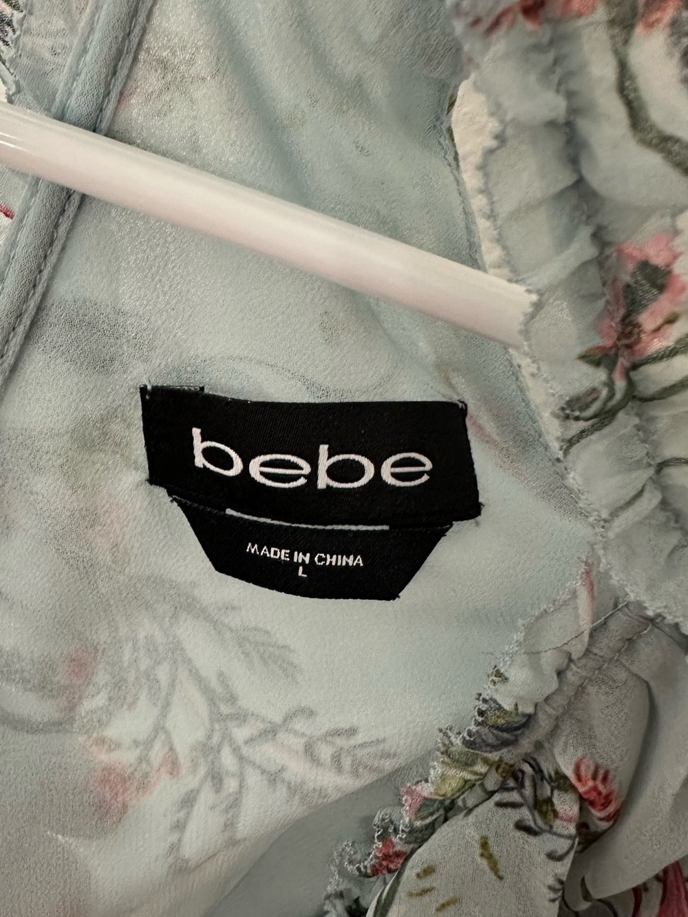 bebe Light Blue Floral Cold-Shoulder Camisole - Picture 3 of 3